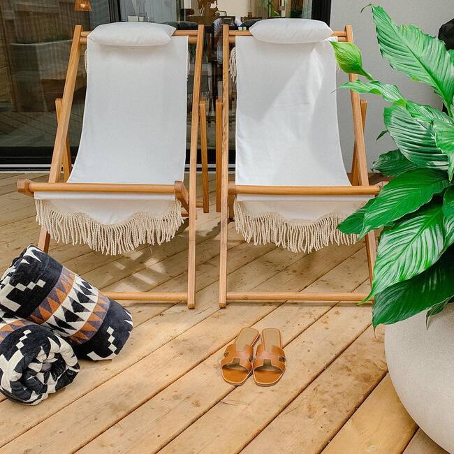 Premium Sling Chair, Antique White - Outdoor Home - 5