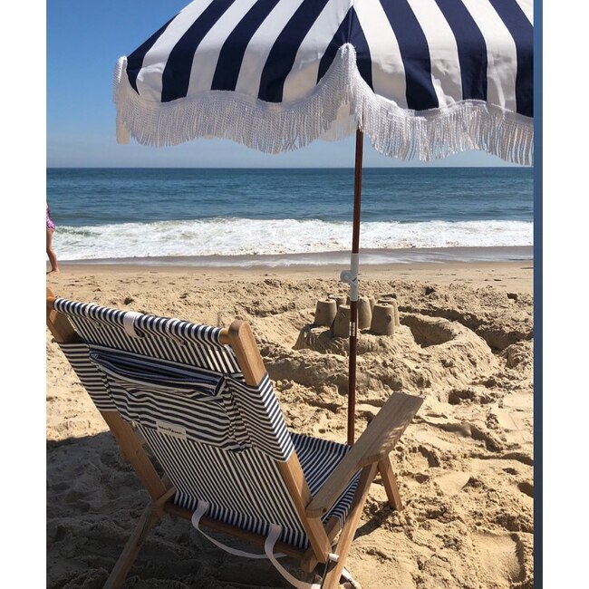 Holiday Lightweight Beach Umbrella, Crew Navy Stripe - Outdoor Home - 4