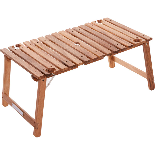 Teak Folding Table, Natural - Outdoor Home - 1