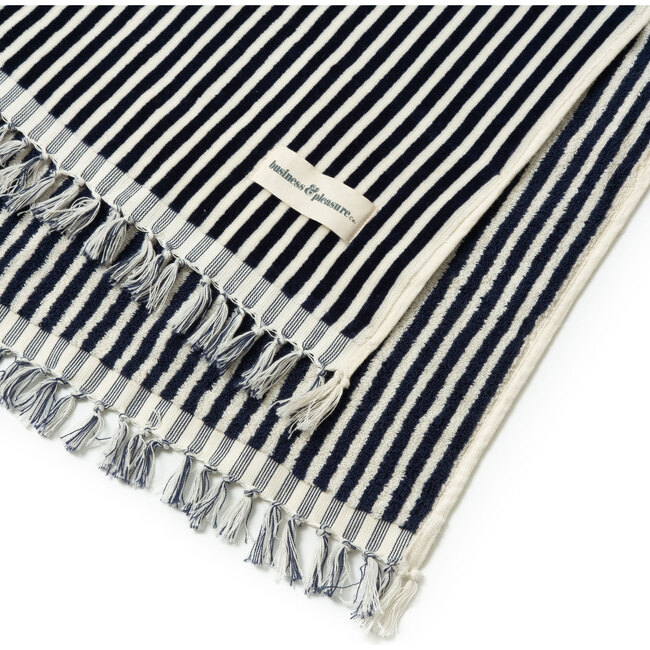 The Beach Towel, Lauren's Navy Stripe - Towels - 3