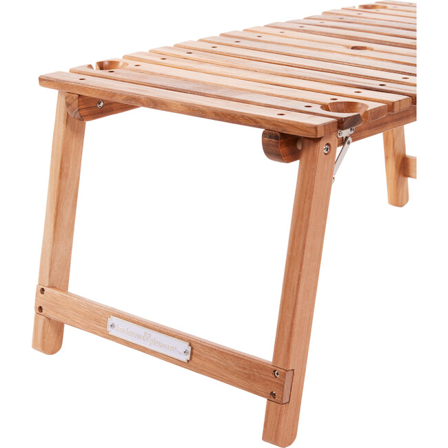 Teak Folding Table, Natural - Outdoor Home - 2