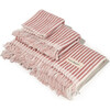Bath Set, Lauren's Pink Stripe - Towels - 1 - thumbnail