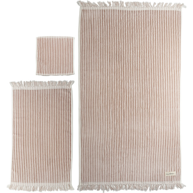 Bath Set, Lauren's Pink Stripe - Towels - 2