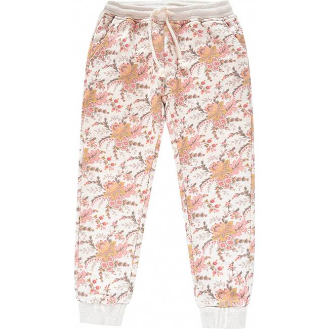 Emmanuelle Joggers, Cream French Floral - Sweatpants - 1