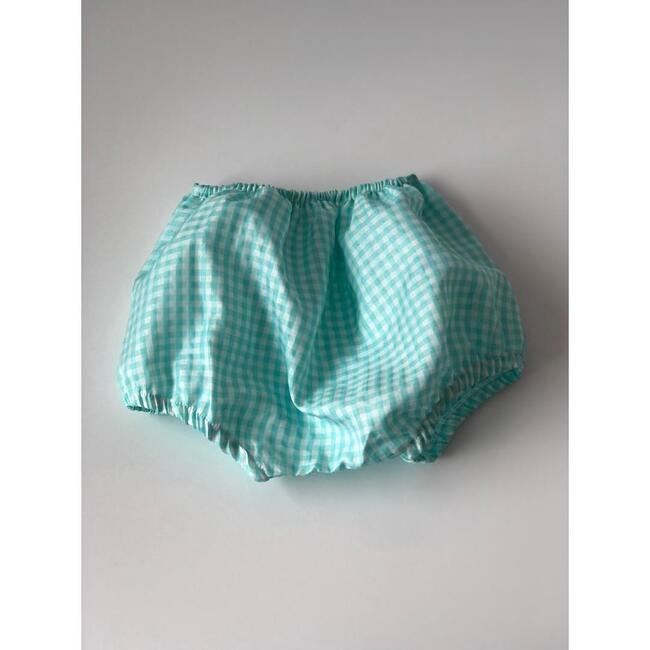 Gingham Bloomer, Turquoise - Bloomers - 4