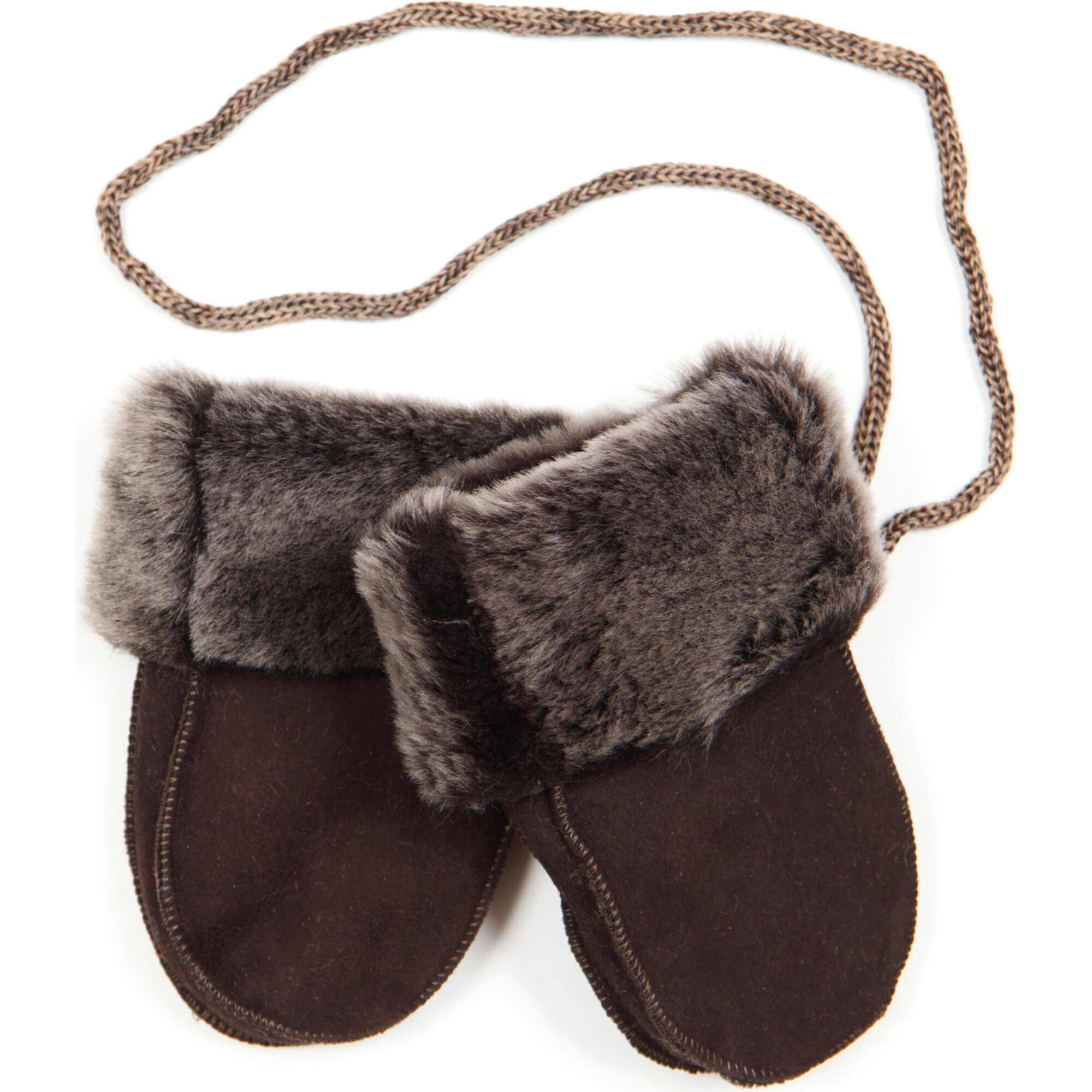 Baby Mittens, Brown - Gloves - 1