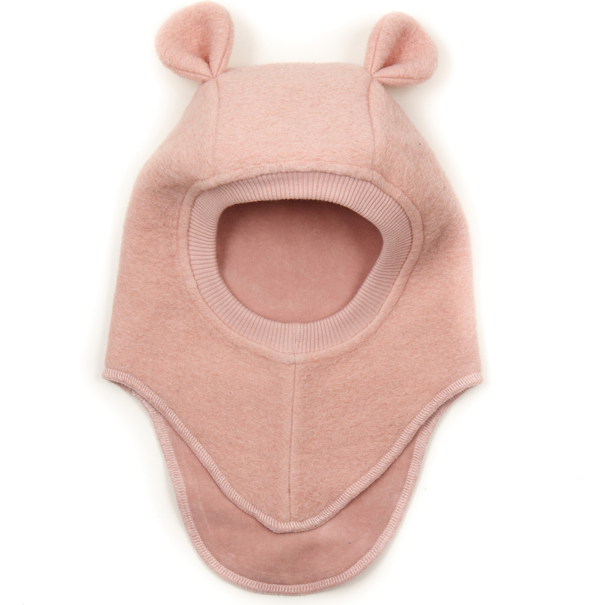 Balaclava With Wool Ears, Dusty Rose - Balaclavas - 1