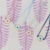 Blue Flower Evil Eye Bracelet, Navy Cord - Bracelets - 3