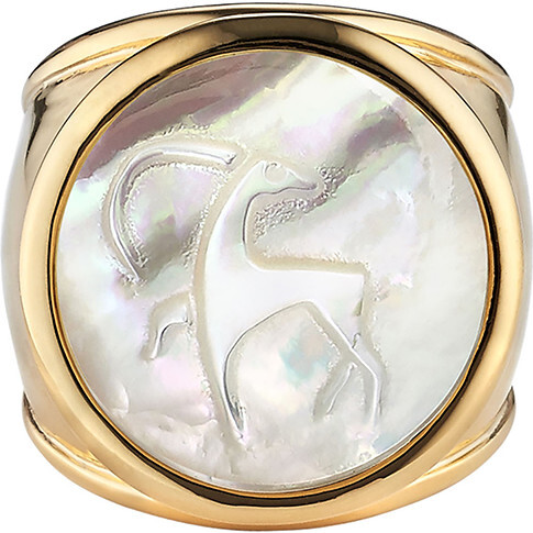 Mother of Pearl Zodiac Ring, Size 6 - Rings - 4