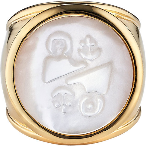 Mother of Pearl Zodiac Ring, Size 6 - Rings - 5