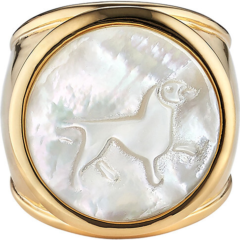 Mother of Pearl Zodiac Ring, Size 6 - Rings - 6