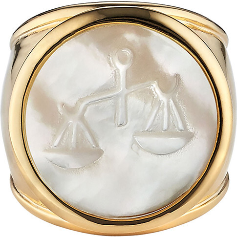 Mother of Pearl Zodiac Ring, Size 6 - Rings - 7