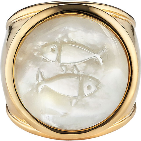 Mother of Pearl Zodiac Ring, Size 6 - Rings - 8