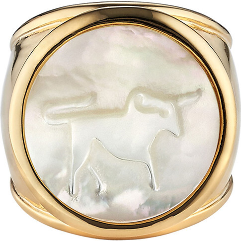 Mother of Pearl Zodiac Ring, Size 6 - Rings - 11