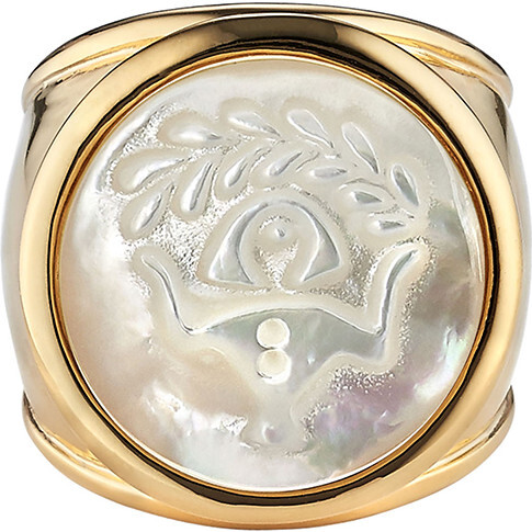 Mother of Pearl Zodiac Ring, Size 6 - Rings - 12