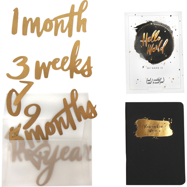 Milestone Numbers & Memory Book, Gold - Paper Goods - 1