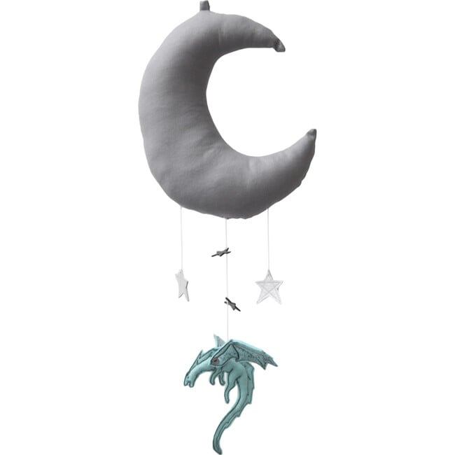 LUXE Dragon Moon Mobile, Aqua & Silver