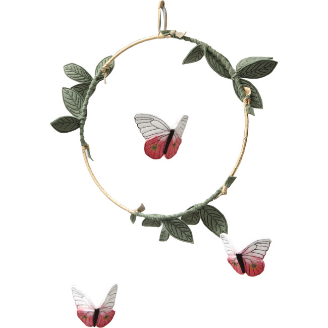 LUXE Butterfly Mobile in Coral, Gold and Green