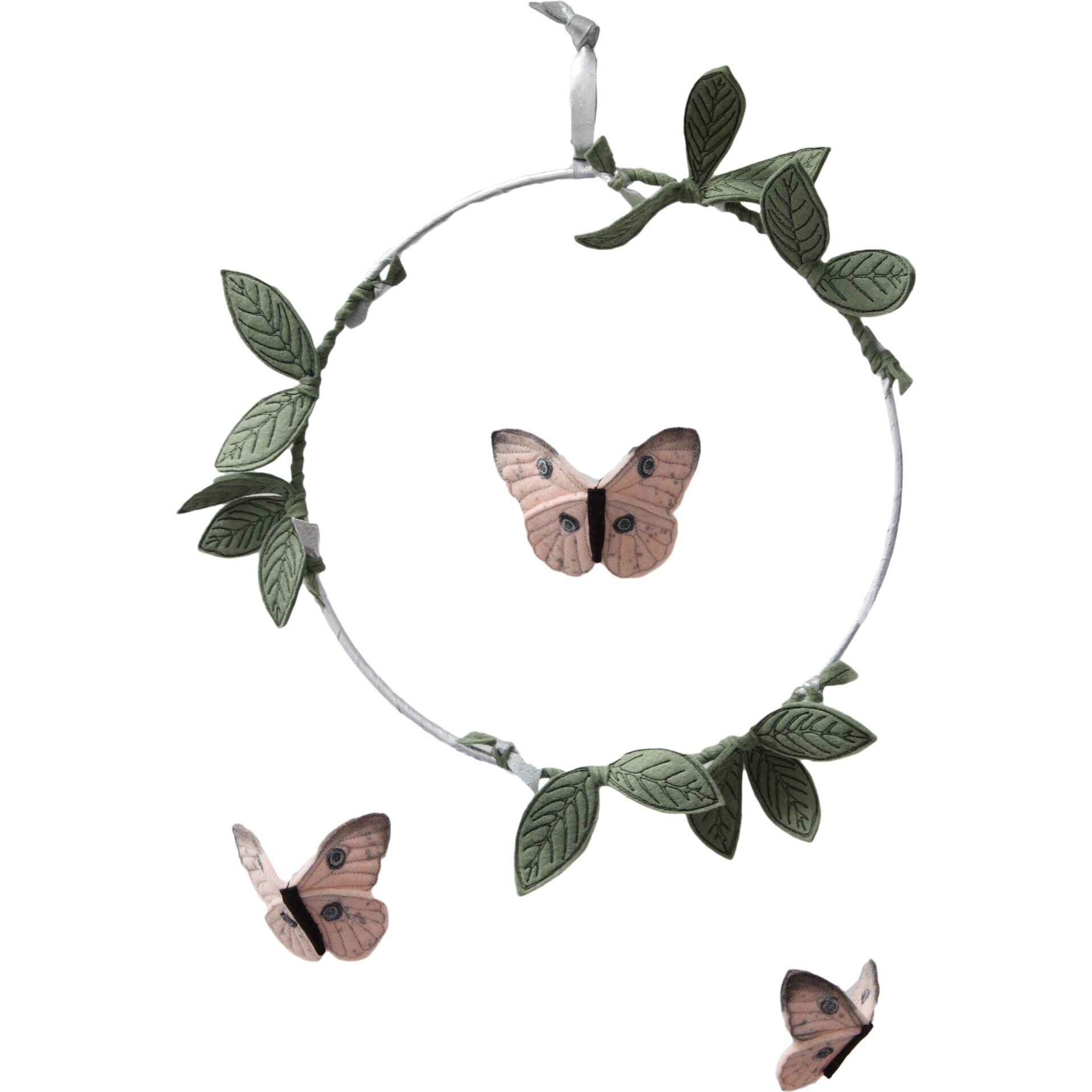 LUXE Butterfly Mobile in Blush, Silver & Green - Mobiles - 1