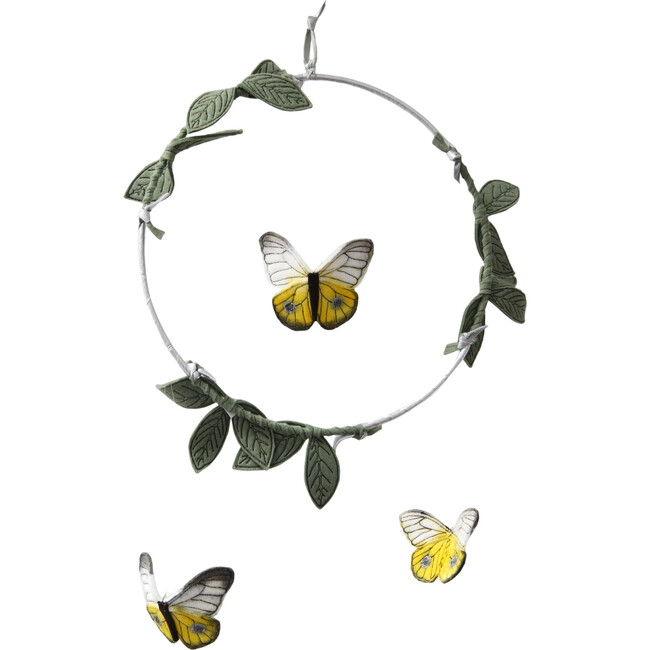 LUXE Butterfly Mobile in Yellow, Silver & Green - Mobiles - 1