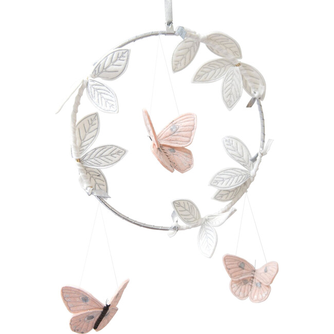 LUXE Butterfly Mobile in Blush Silver & White - Mobiles - 1