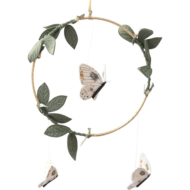 LUXE Luna Moth Mobile in White Gold & Green