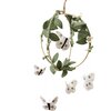 Butterfly Garden Mobile, White/Gold Floral - Mobiles - 1 - thumbnail