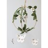 Butterfly Garden Mobile, White/Gold Floral - Mobiles - 4 - thumbnail