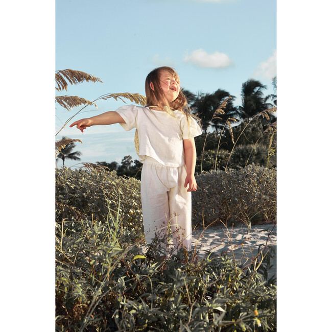 Celia Blouse, Linen White - Blouses - 4