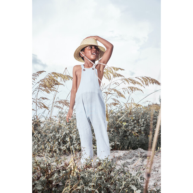 Lucas Overall, Gauze Blue Stripes - Rompers - 2