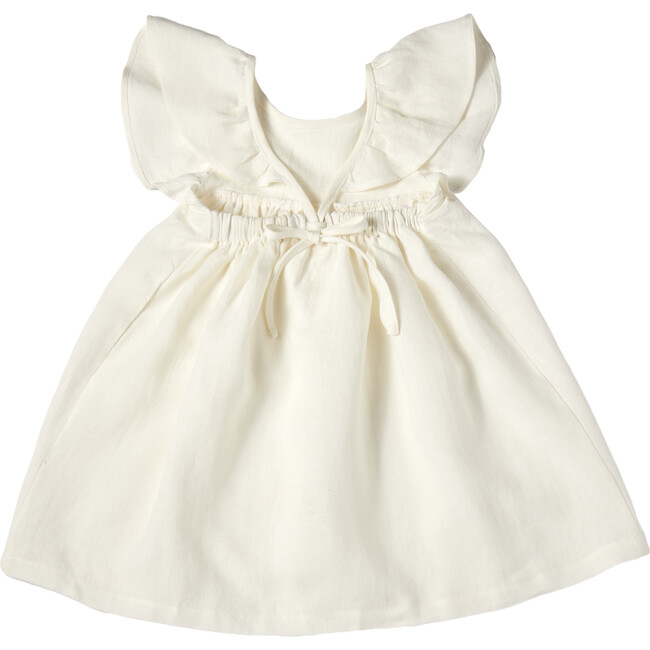 Penelope Dress, Linen White - Dresses - 4