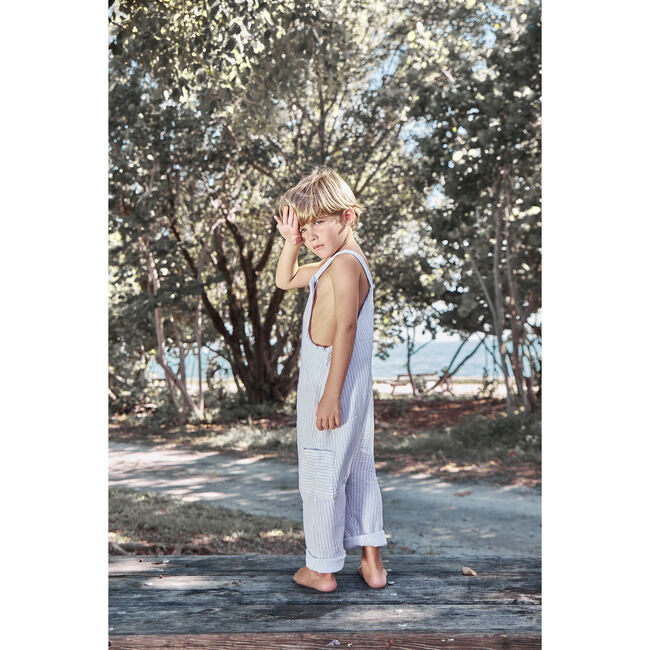 Lucas Overall, Gauze Blue Stripes - Rompers - 6