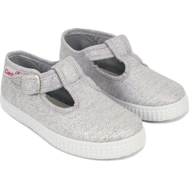 Buckle Sneakers, Silver - Sneakers - 1