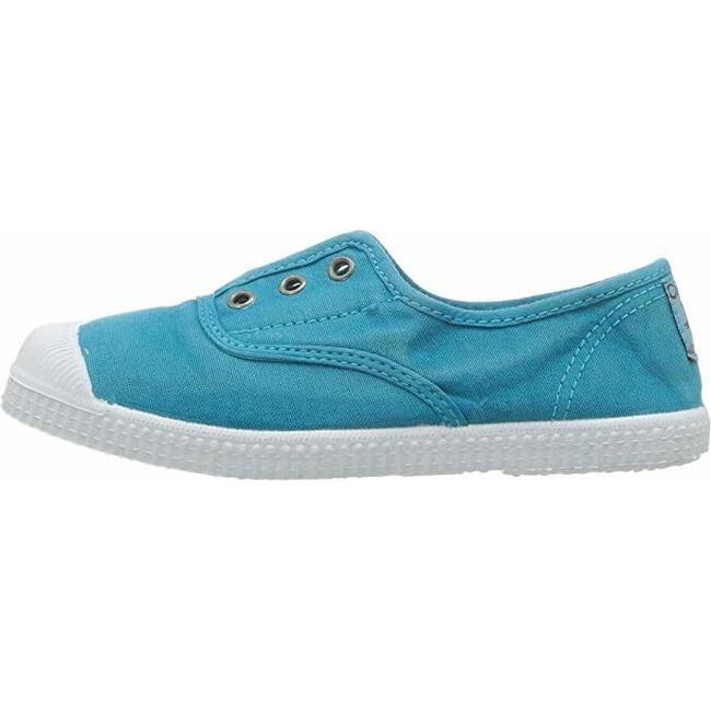 Distressed Canvas Slip On, Washed Turquoise - Sneakers - 1