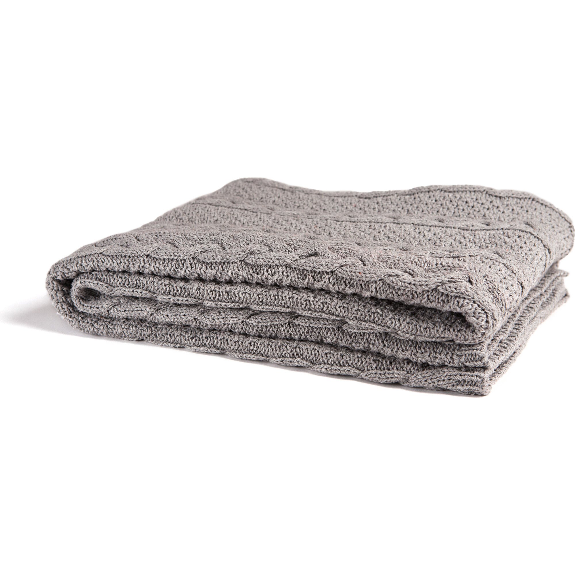 Chunky Cable Throw, Aluminum - Throws - 1