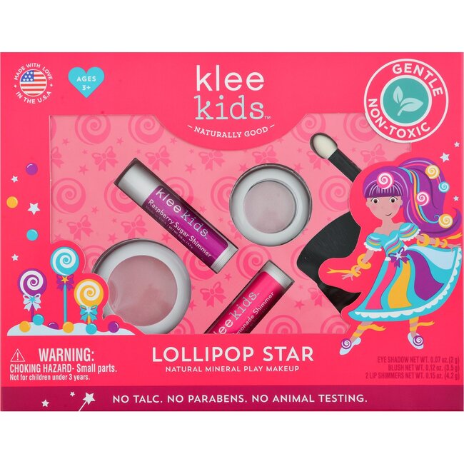 Lollipop Star 4-PC Natural Play Makeup Kit with Pressed Powder Compacts