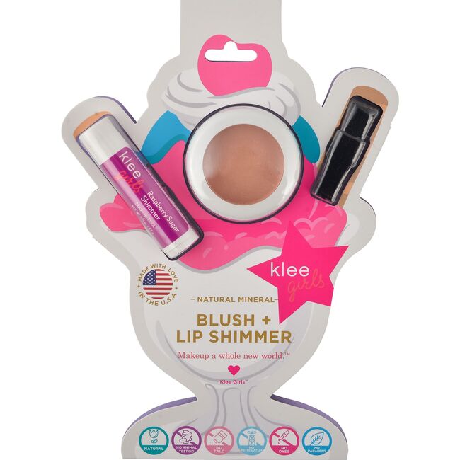 Peachy Pink Delight Natural Blush + Raspberry Lip Shimmer - Lipsticks & Lip Balms - 1
