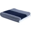 Eco Poly Herringbone Stripe Throw, Navy/White - Throws - 1 - thumbnail