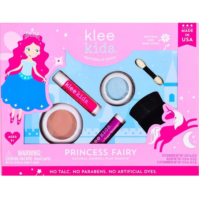 Princess Fairy 4-Piece Natural Play Makeup Kit with Pressed Powder Compacts