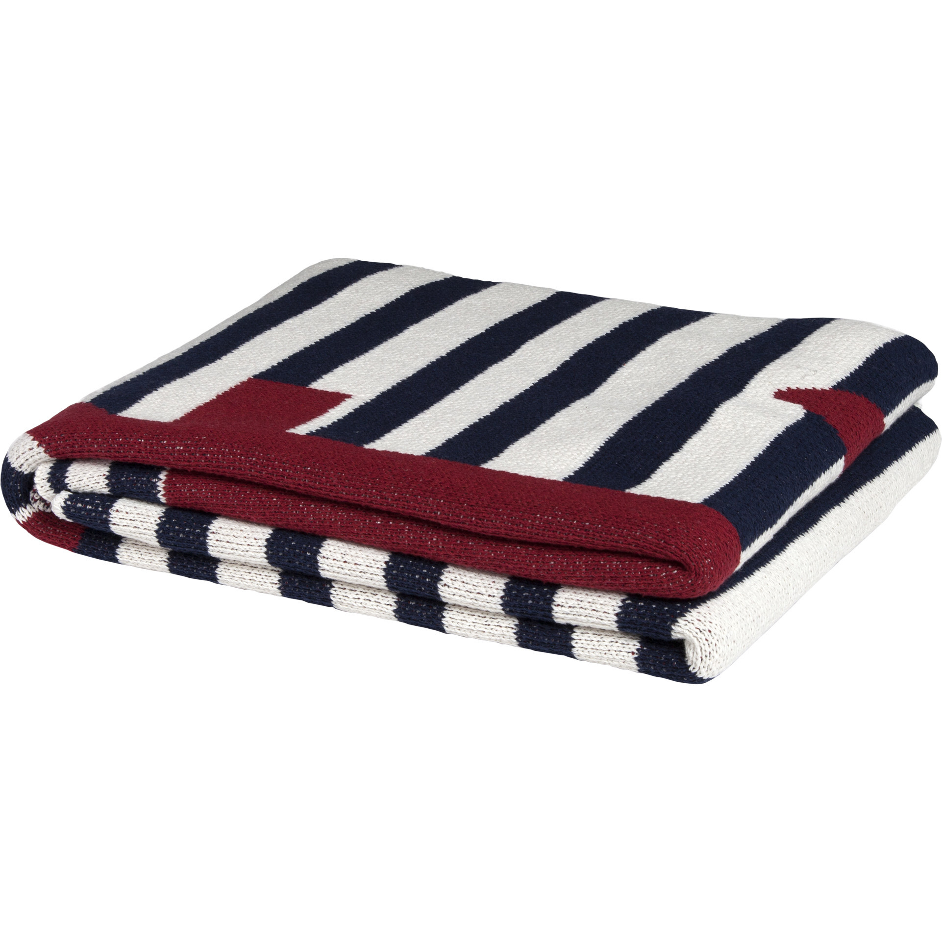 French Stripe Anchor Throw, Marine Stripe - Throws - 1
