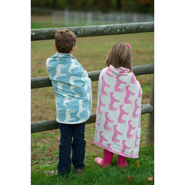 Pony Reversible Baby Blanket, Pink