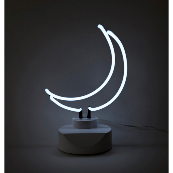 Moon Neon Table Light, White Oliver Gal Artist Co. Mirrors & Wall
