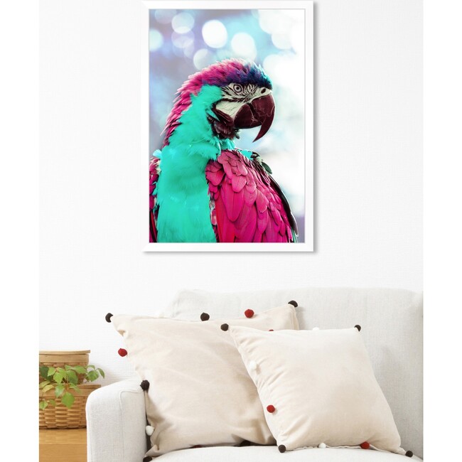 Pink Turquoise Macaw, Framed