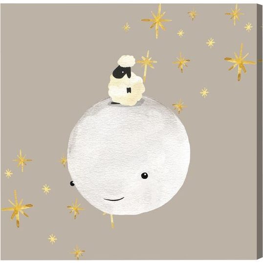 Sheep And Moon Best Friends