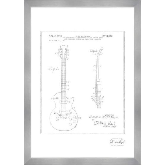 Gibson Les Paul Guitar, 1955 , Silver Metallic - Art - 1 - zoom