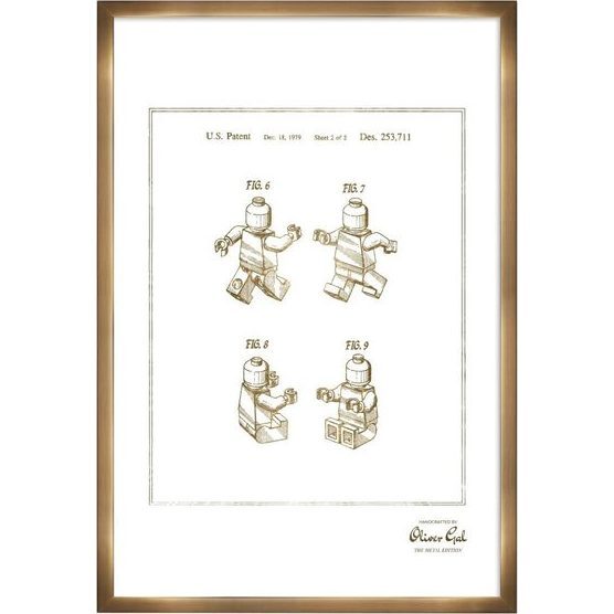 Lego Toy Figure 2 1979 , Gold Metallic - Art - 1