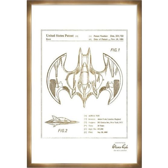 Aerial bat Toy 1991, Gold Metallic