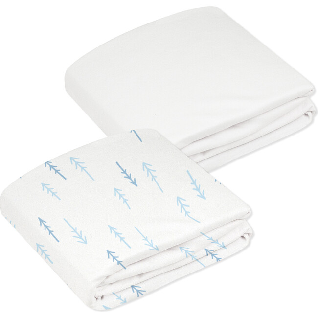 Organic 2 pack Crib Sheet, Pink Blue & White Arrows - Crib Sheets - 1