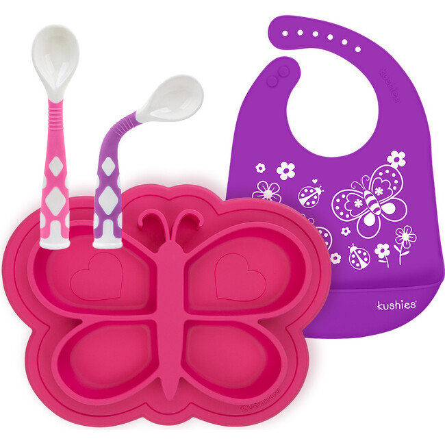 Kushies Silicone Feeding  4PC Set, Candy & Purple - Tableware - 1