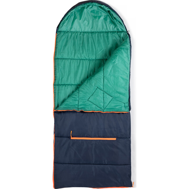Sleep 'N' Pack Big Kids Sleeping Bag, Navy/Green - Sleepbags - 4